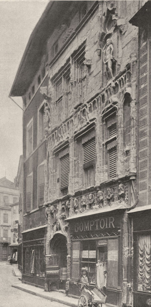 DRÔME. Valence- Maison des Têtes 1904 old antique vintage print picture